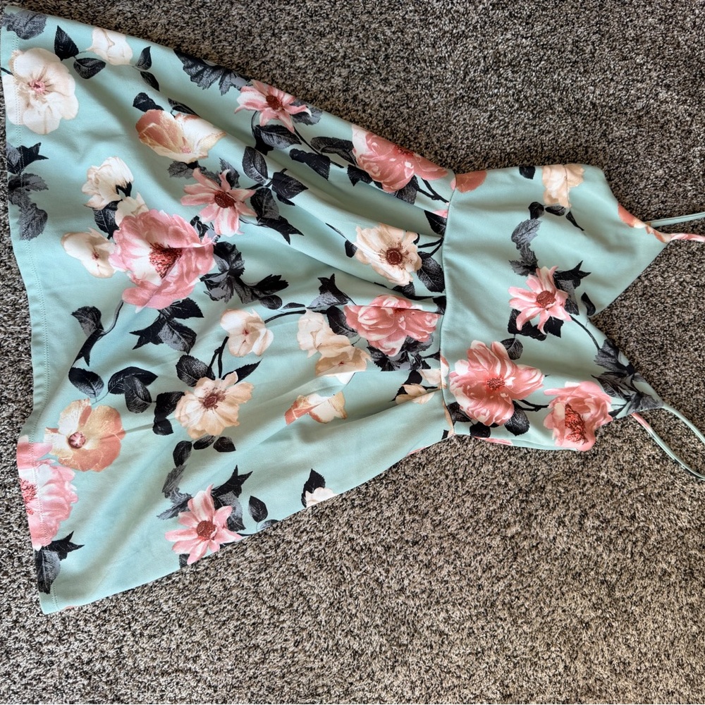 Monteau Mint and Coral Strappy Dress